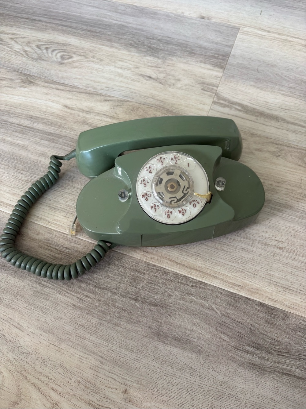 Vintage Avocado Olive Green Rotary Dial  Princess Telephone Bell Systems